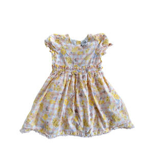 Haute Hippie Gingham Butterfly Floral Flared Summer Party‎ Girl's Dress Size 5T